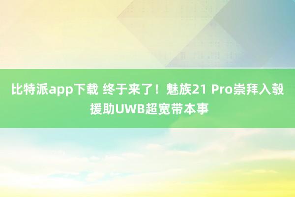 比特派app下载 终于来了！魅族21 Pro崇拜入彀 援助UWB超宽带本事